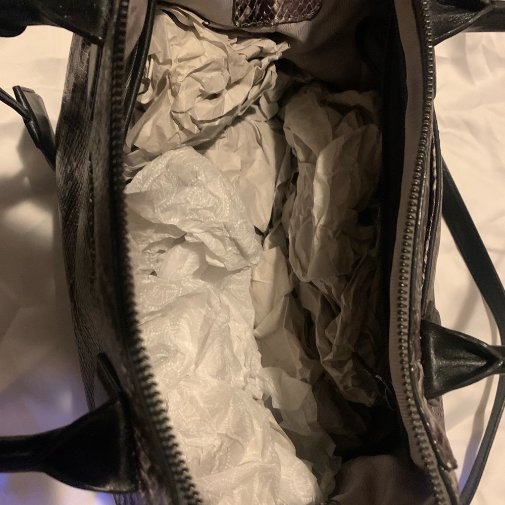 Black/Gray Mk Python Print Shoulder Bag - image 2